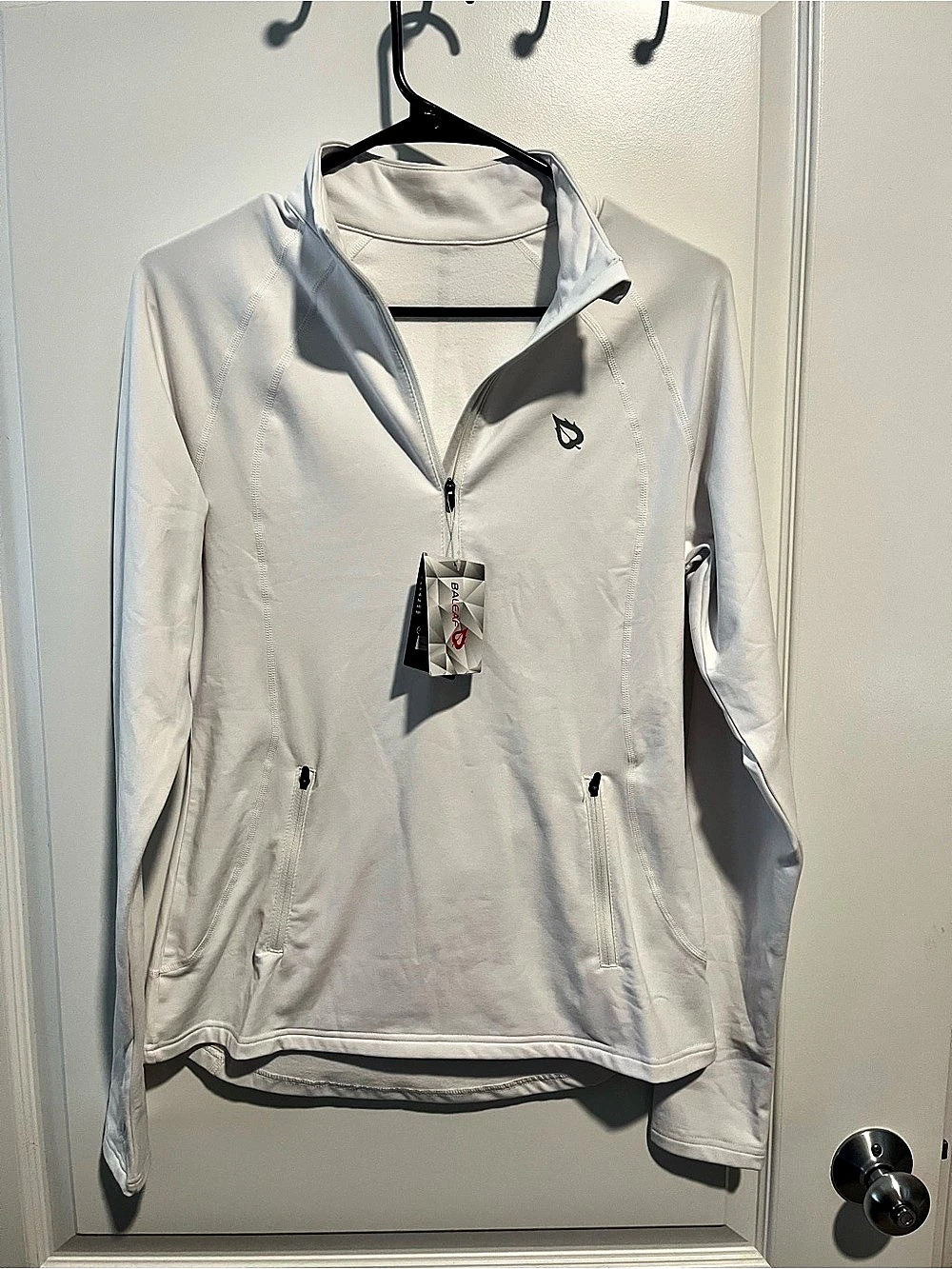 Baleaf White Athletic 1/4 Zip Hoodie NWT